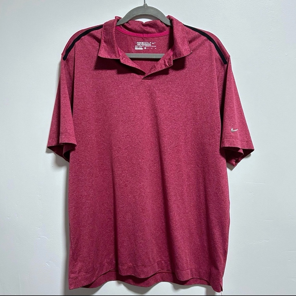 Nike Golf Polo Shirt Tour Performance Dri-Fit Short Sleeve Men’s XL Red Pink